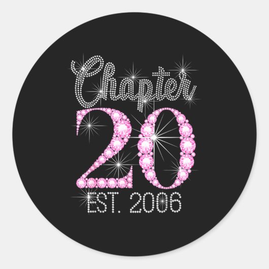 Sticker Rond Chapter 20 Est 2006 Happy 20th Birthday Gift  (Devant)
