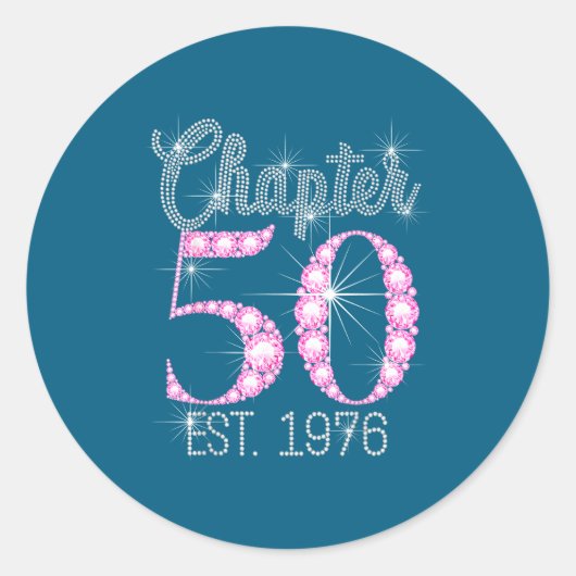 Sticker Rond Chapter 50 Est 1976 Happy 50th Birthday Gift  (Devant)