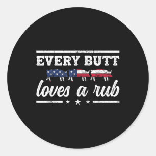 Sticker Rond Chaque Bouton Aime Un Fumeur De Pitmaster Rub Gril