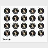 Sticker Rond Chaque Bunny Kung Fu Combattez Rabbit Pun Dark BG (Feuille)