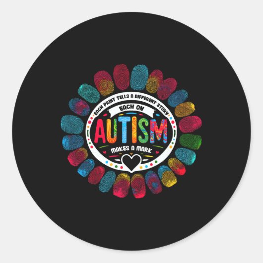 Sticker Rond Chaque empreinte raconte une histoire différente E (Devant)