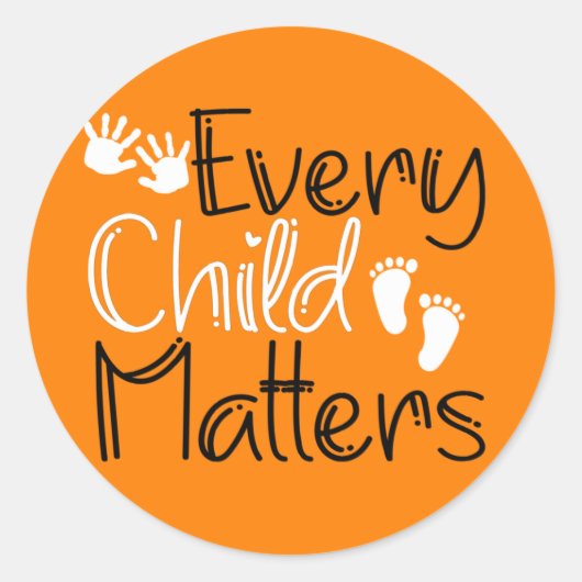 Sticker Rond Chaque enfant compte, Orange Orange Day (Devant)