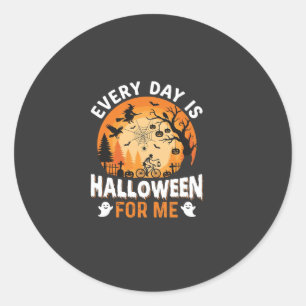 Sticker Rond Chaque Jour Est Halloween Vintage T Shirt Design