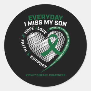 Sticker Rond Chaque Jour, Je Manque Mon Fils Maman Les Lauréats