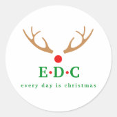 Sticker Rond Chaque jour, Noël (Devant)