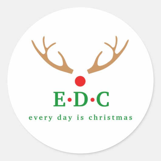 Sticker Rond Chaque jour, Noël (Devant)