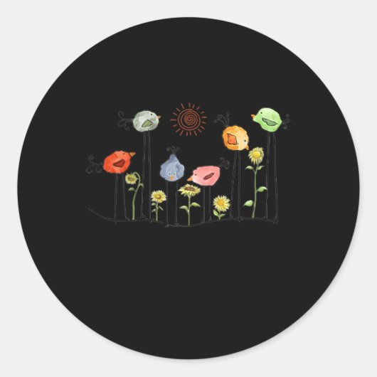 Sticker Rond Chaque Petite Chose Va Être Bien Pour Les Oiseaux  (Devant)