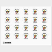 Sticker Rond Chaque Rock Buzzy Funny Musique Bee Pun (Feuille)