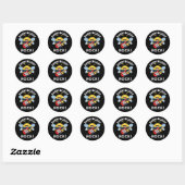 Sticker Rond Chaque Rock Buzzy Funny Musique Bee Pun Dark BG (Feuille)