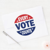 Sticker Rond Chaque vote compte (Enveloppe)
