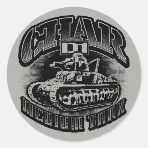 Sticker rond Char D1 classique