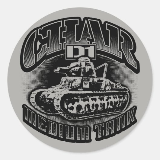 Sticker rond Char D1 classique (Devant)