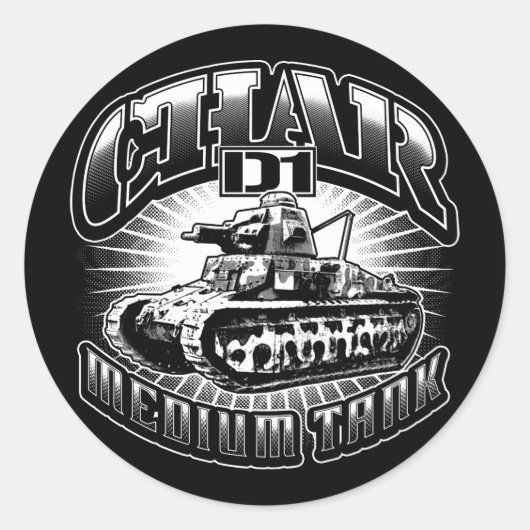 Sticker rond Char D1 classique (Devant)