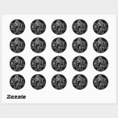 STICKER ROND CHARBON (Feuille)