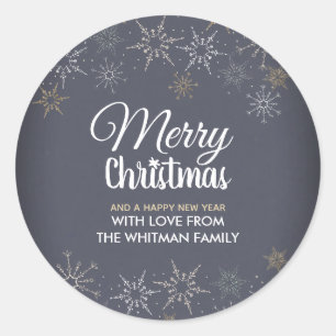 Sticker Rond Charbon de bois de gris d'ardoise de flocons de
