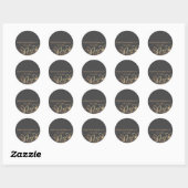 Sticker Rond Charbon et or (Feuille)