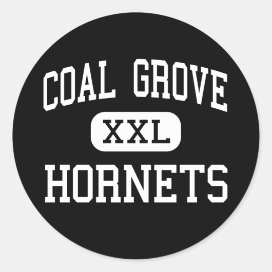 Sticker Rond Charbon - Hornets - High - Charbon Grove Ohio (Devant)