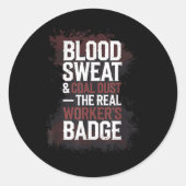 Sticker Rond Charbon Miner Mines souterraines Casquette dur Foo (Devant)