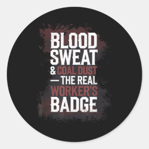 Sticker Rond Charbon Miner Mines souterraines Casquette dur Foo