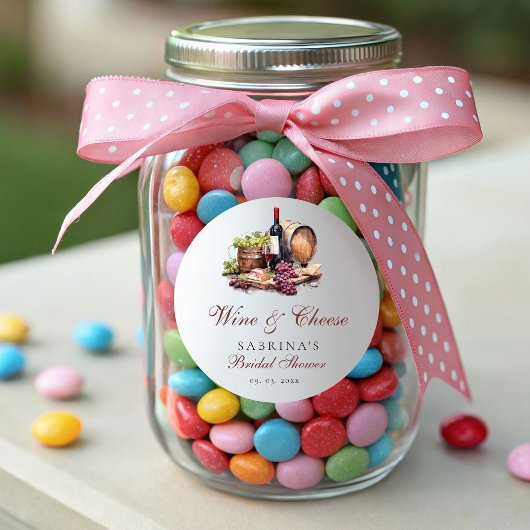 Sticker Rond Charcuterie Commission Vin & Fromage Fête des mari