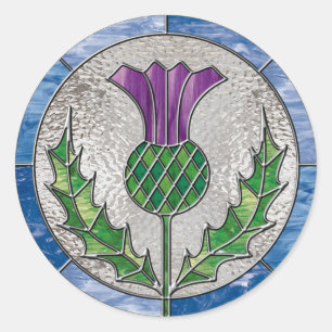 Sticker Rond Chardon en verre
