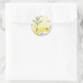 Sticker Rond Chardon et abeille sur Goldenrod (Sac)