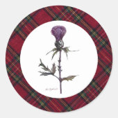 Sticker Rond chardon & plaid (Devant)
