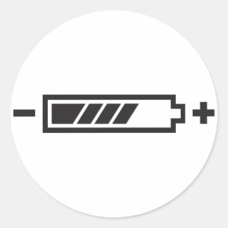 Sticker Rond Chargé - batterie solaire hybride électrique