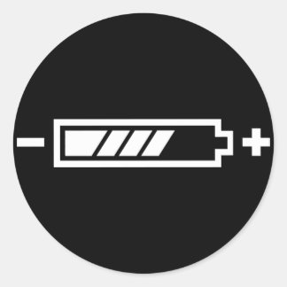 Sticker Rond Chargé - batterie solaire hybride électrique