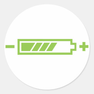 Sticker Rond Chargé - électrique hybride solaire de batterie