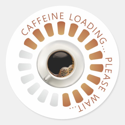Sticker Rond Chargement de caféine (Devant)