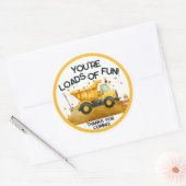 Sticker Rond Chargement de Fun Construction Party Favoriser Sti (Enveloppe)