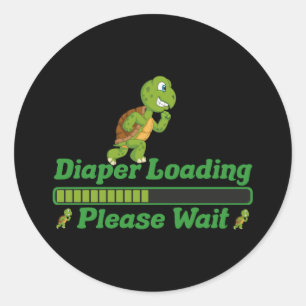 Sticker Rond Chargement De La Baisse S'Il Vous Plaît Attendre.