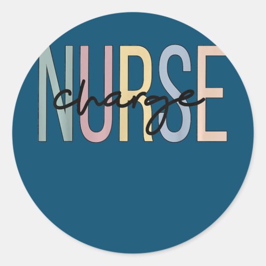 Sticker Rond Charger Nurse Boho Charge Nurse (Devant)