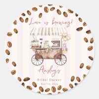 Chariot à café Love Is Brewing pour mariage et ent
