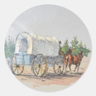 Sticker Rond CHARIOT COUVERT par SHARON SHARPE