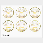 Sticker Rond Chariot de canalisation de construction Anniversai (Feuille)