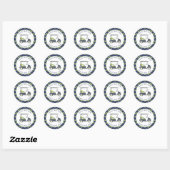 Sticker Rond Chariot de golf des alligators preppy (Feuille)