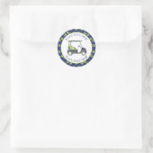 Sticker Rond Chariot de golf des alligators preppy (Sac)
