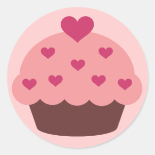 Sticker Rond Chariots de Cupcake Love