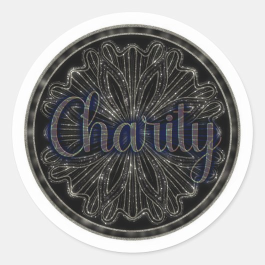 Sticker Rond Charité de la vertu Mandala (Devant)