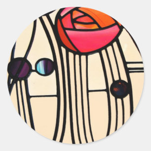 Sticker Rond Charles Rennie Mackintosh Vitrail
