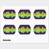 Sticker Rond Charleston Caroline du Sud (Feuille)