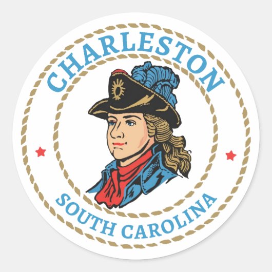 Sticker Rond Charleston Caroline du Sud Colonial (Devant)