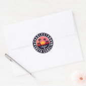 Sticker Rond Charleston Caroline du Sud - Retro Sunset Souvenir (Enveloppe)