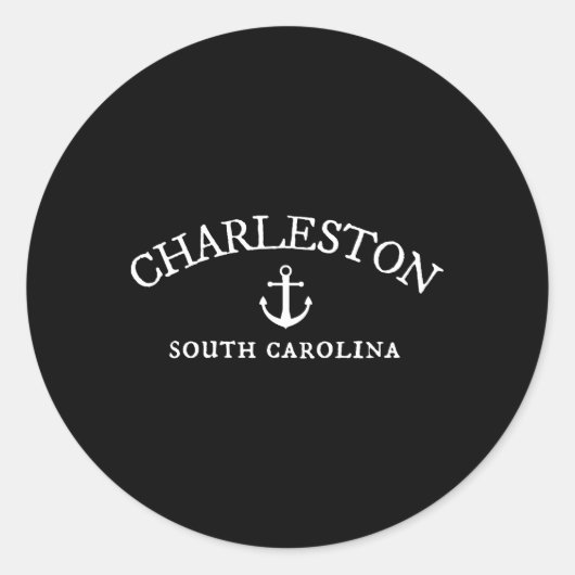 Sticker Rond Charleston Sc Caroline du Sud Thème Nautique (Devant)