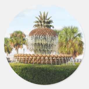 Sticker Rond Charleston SC Pineapple Fountain, Waterfront Park
