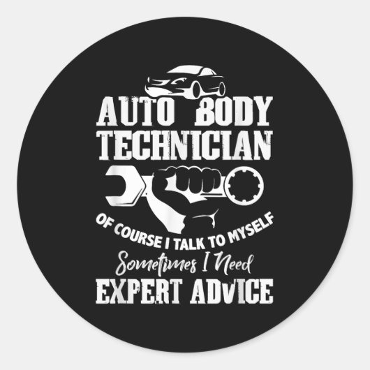 Sticker Rond Charlian Minds - Auto Body Technician - Mens Uni A (Devant)