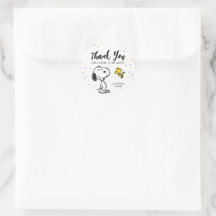 Sticker Rond Charlie Brown et Gang Confetti