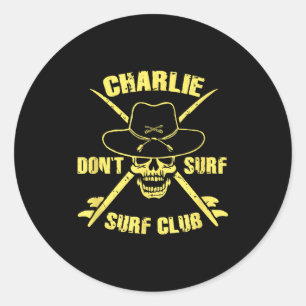 Sticker Rond Charlie ne surf pas